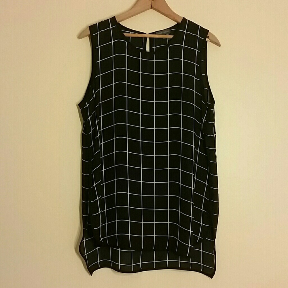 Vince Camuto Windowpane Tank Top